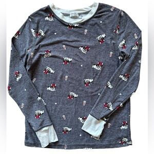 New Ardene women's French Bulldog cute puppy dog PJs long sleeve grey size S